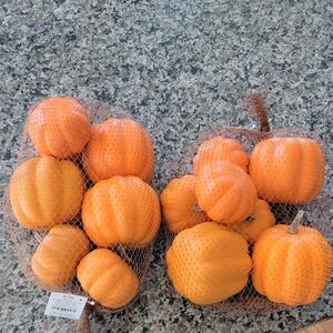 Pack of Orange Decorative Pumpkins